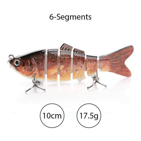 Image of TREHOOK Sinking Wobblers Fishing Lures 10cm 17.5g 6 Multi Jointed Swimbait Hard Artificial Bait Pike/Bass Fishing Lure Crankbait