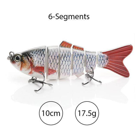 Image of TREHOOK Sinking Wobblers Fishing Lures 10cm 17.5g 6 Multi Jointed Swimbait Hard Artificial Bait Pike/Bass Fishing Lure Crankbait