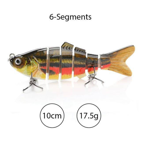 Image of TREHOOK Sinking Wobblers Fishing Lures 10cm 17.5g 6 Multi Jointed Swimbait Hard Artificial Bait Pike/Bass Fishing Lure Crankbait