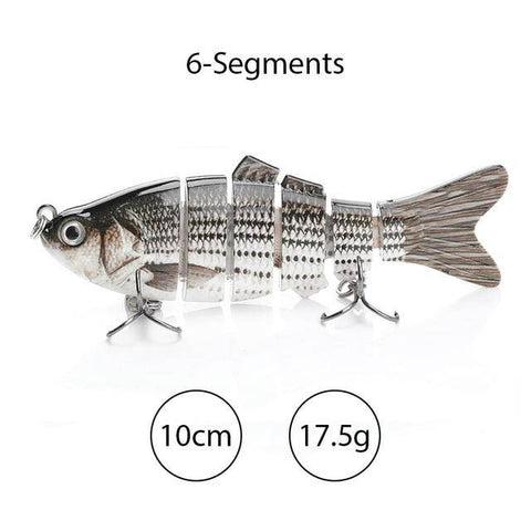 Image of TREHOOK Sinking Wobblers Fishing Lures 10cm 17.5g 6 Multi Jointed Swimbait Hard Artificial Bait Pike/Bass Fishing Lure Crankbait