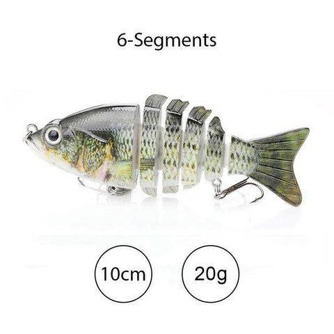 Image of TREHOOK Sinking Wobblers Fishing Lures 10cm 17.5g 6 Multi Jointed Swimbait Hard Artificial Bait Pike/Bass Fishing Lure Crankbait