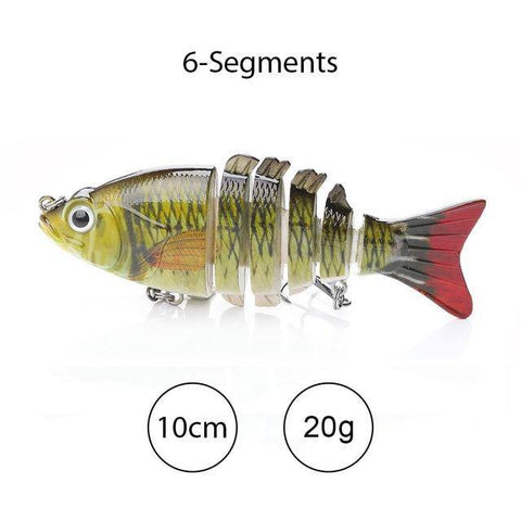 Image of TREHOOK Sinking Wobblers Fishing Lures 10cm 17.5g 6 Multi Jointed Swimbait Hard Artificial Bait Pike/Bass Fishing Lure Crankbait