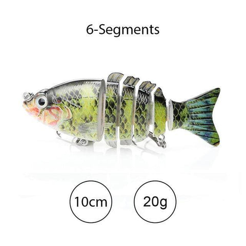 Image of TREHOOK Sinking Wobblers Fishing Lures 10cm 17.5g 6 Multi Jointed Swimbait Hard Artificial Bait Pike/Bass Fishing Lure Crankbait