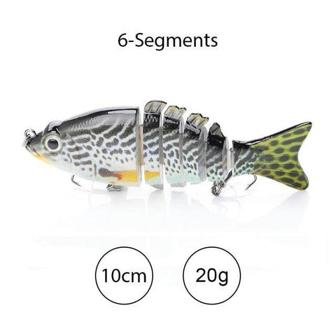 Image of TREHOOK Sinking Wobblers Fishing Lures 10cm 17.5g 6 Multi Jointed Swimbait Hard Artificial Bait Pike/Bass Fishing Lure Crankbait