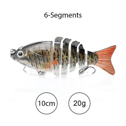 Image of TREHOOK Sinking Wobblers Fishing Lures 10cm 17.5g 6 Multi Jointed Swimbait Hard Artificial Bait Pike/Bass Fishing Lure Crankbait