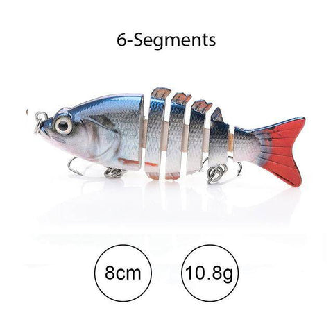 Image of TREHOOK Sinking Wobblers Fishing Lures 10cm 17.5g 6 Multi Jointed Swimbait Hard Artificial Bait Pike/Bass Fishing Lure Crankbait