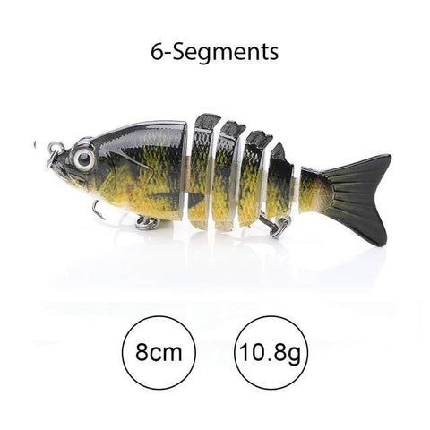 Image of TREHOOK Sinking Wobblers Fishing Lures 10cm 17.5g 6 Multi Jointed Swimbait Hard Artificial Bait Pike/Bass Fishing Lure Crankbait