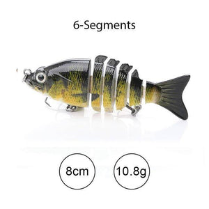 TREHOOK Sinking Wobblers Fishing Lures 10cm 17.5g 6 Multi Jointed Swimbait Hard Artificial Bait Pike/Bass Fishing Lure Crankbait