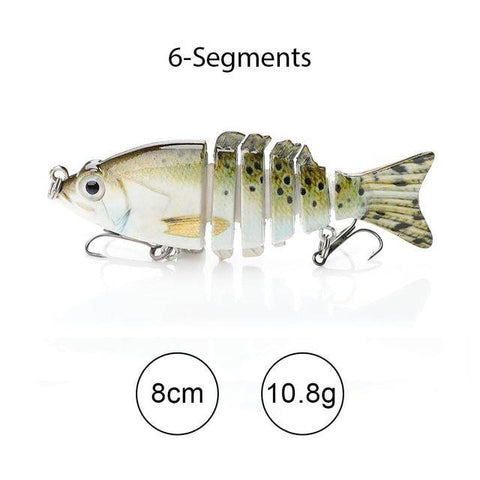 Image of TREHOOK Sinking Wobblers Fishing Lures 10cm 17.5g 6 Multi Jointed Swimbait Hard Artificial Bait Pike/Bass Fishing Lure Crankbait