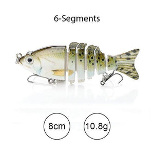 TREHOOK Sinking Wobblers Fishing Lures 10cm 17.5g 6 Multi Jointed Swimbait Hard Artificial Bait Pike/Bass Fishing Lure Crankbait