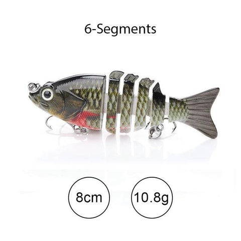 Image of TREHOOK Sinking Wobblers Fishing Lures 10cm 17.5g 6 Multi Jointed Swimbait Hard Artificial Bait Pike/Bass Fishing Lure Crankbait