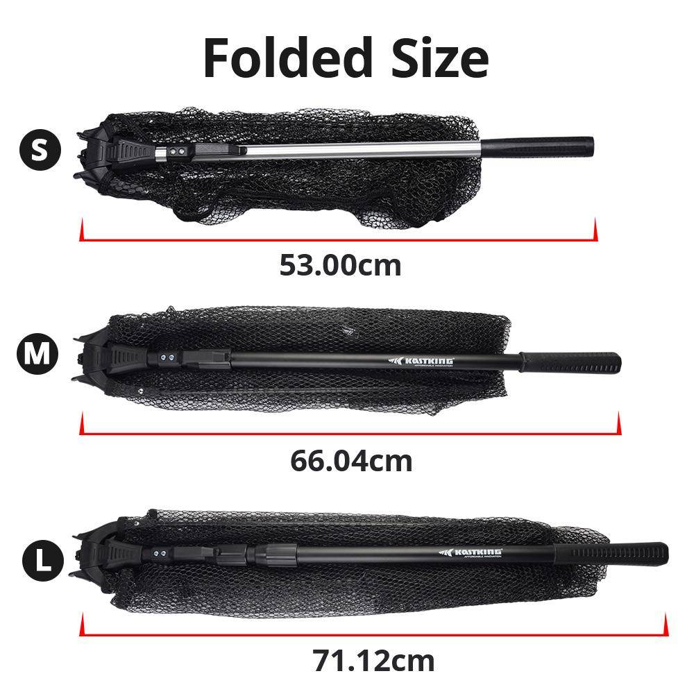 Super Strong One-Piece Landing Folding Fishing  Net   | Size  from 2'11'' to 6'10''(90 - 210 cm)