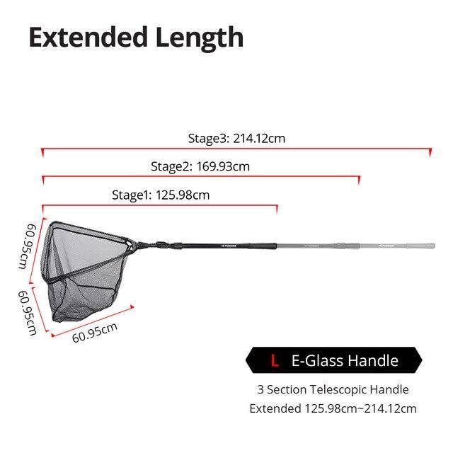 Super Strong One-Piece Landing Folding Fishing  Net   | Size  from 2'11'' to 6'10''(90 - 210 cm)