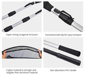 Super Strong One-Piece Landing Folding Fishing  Net   | Size  from 2'11'' to 6'10''(90 - 210 cm)