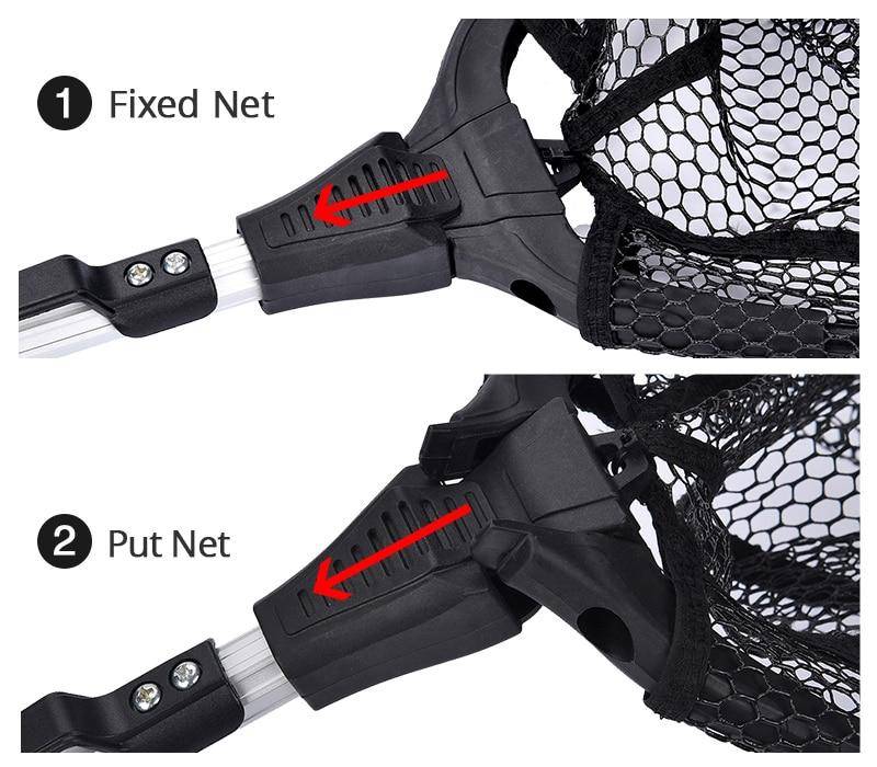 Super Strong One-Piece Landing Folding Fishing  Net   | Size  from 2'11'' to 6'10''(90 - 210 cm)