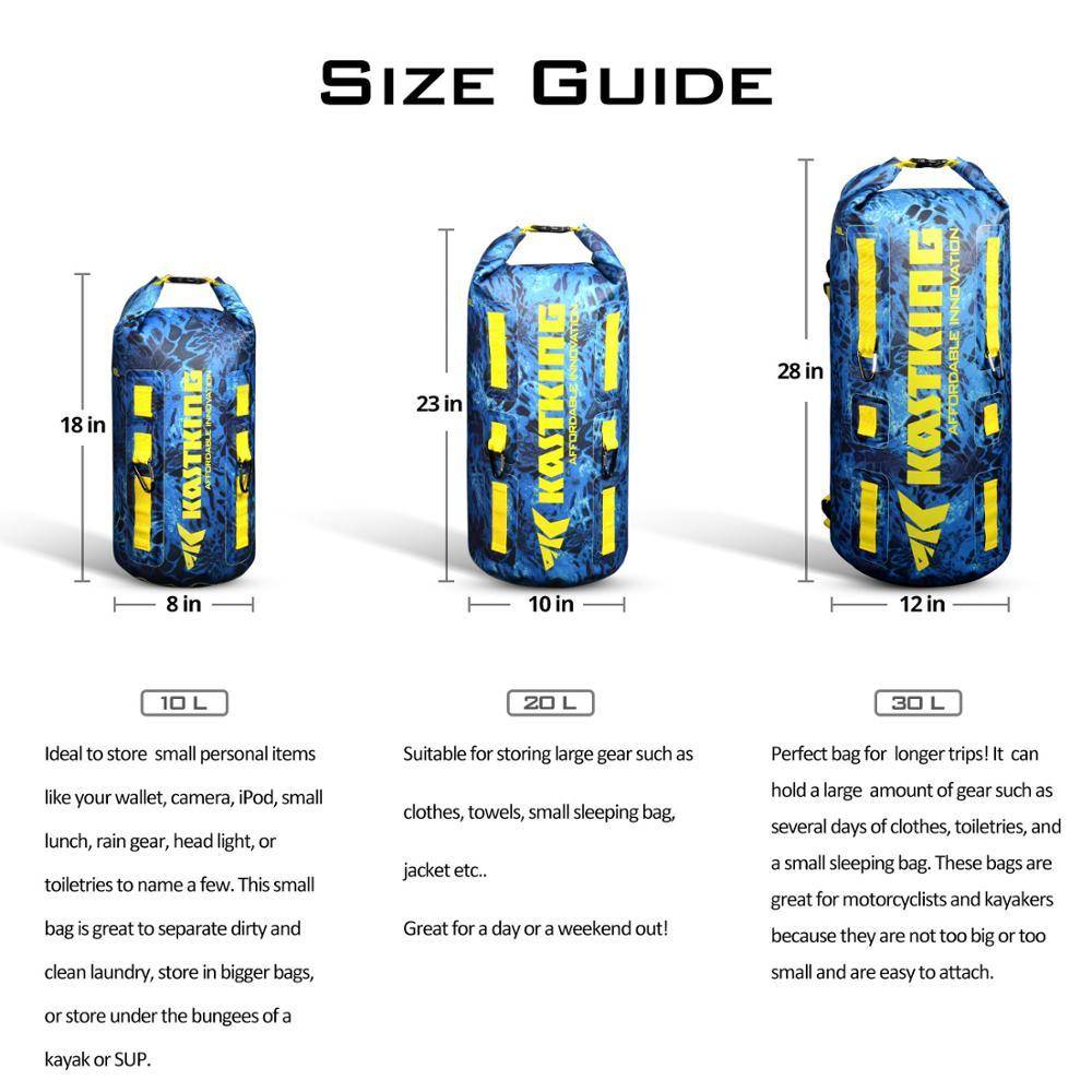 KastKing Abrasion Resistant Waterproof Dry Bag | 10L 20L 30L
