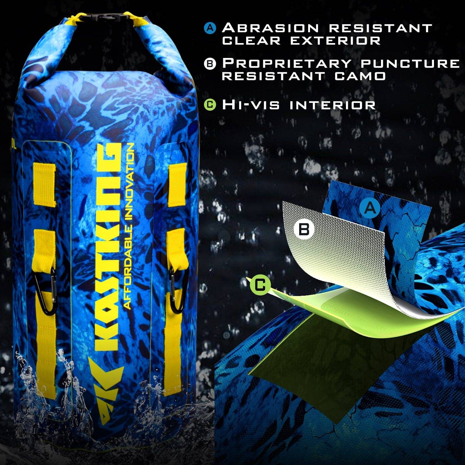 KastKing Abrasion Resistant Waterproof Dry Bag | 10L 20L 30L