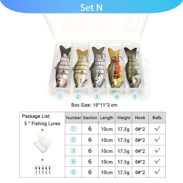 VTAVTA 5pcs Fishing Lures Set