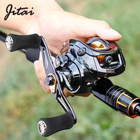 JITAI GTR Baitcasting Fishing Reel| 7.0: 1 Gear Ratio |17+1 BB|17.6lb /8kg Max Drag |Dual Brake System|Gift -Reel Bag