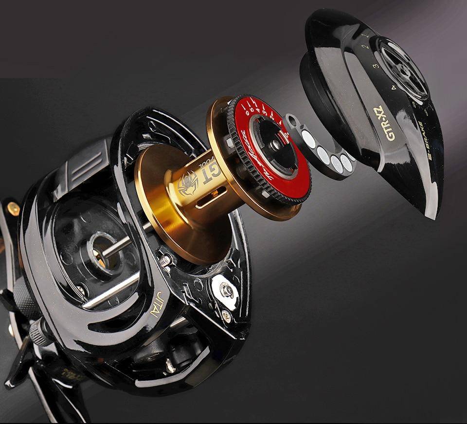 JITAI GTR Baitcasting Fishing Reel| 7.0: 1 Gear Ratio |17+1 BB|17.6lb /8kg Max Drag |Dual Brake System|Gift -Reel Bag