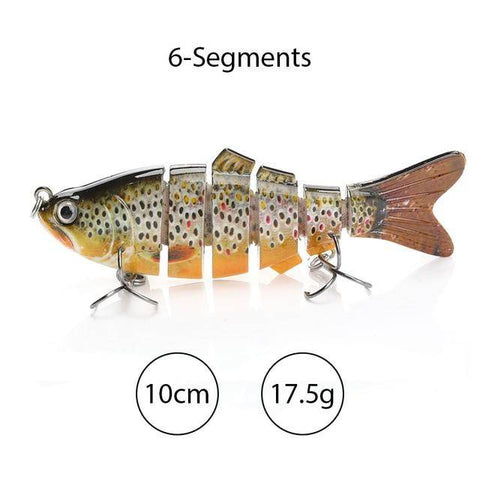 Image of TREHOOK Sinking Wobblers Fishing Lures 10cm 17.5g 6 Multi Jointed Swimbait Hard Artificial Bait Pike/Bass Fishing Lure Crankbait