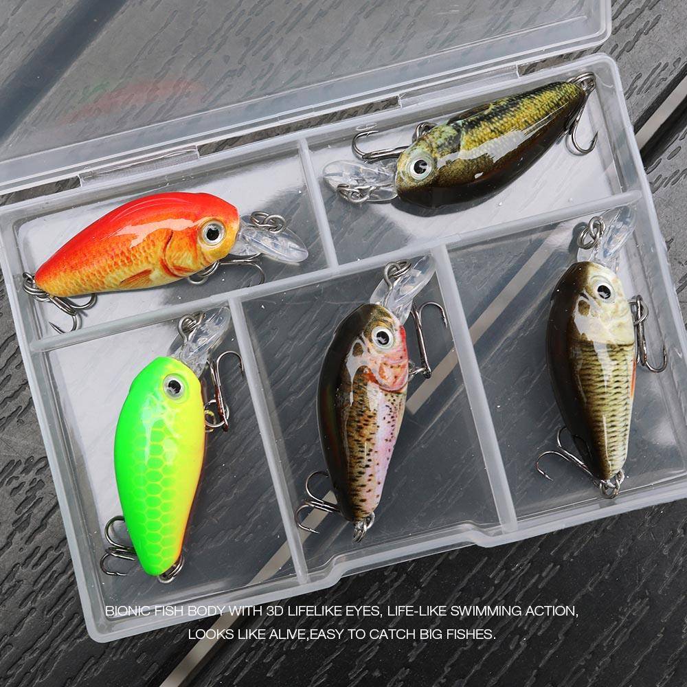 VTAVTA Mini Wobblers Pike Fishing Lure 5pcs/lot