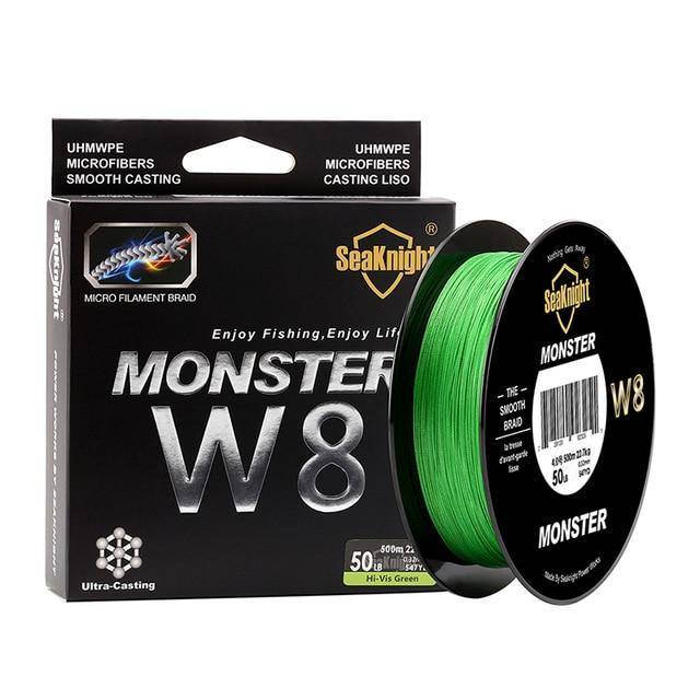 SeaKnight MONSTER W8 Braided Saltwater Fishing Line | 546yd (500M) 8 Strands  Multifilament Braid PE |15 - 100LB