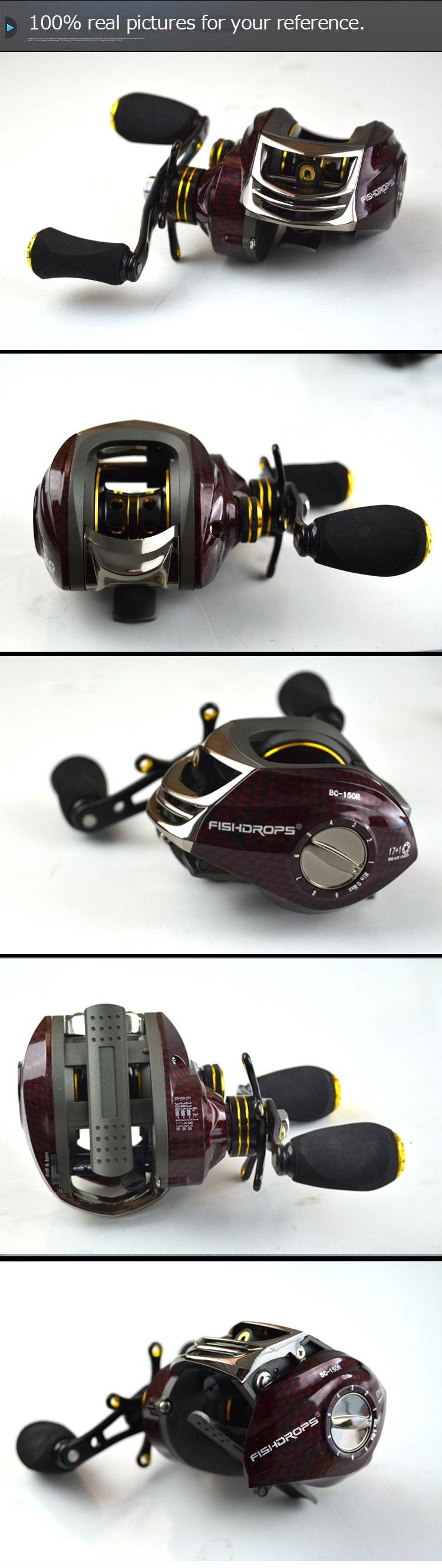 FISHDROPS BC150 18BB Left Hand Right Hand Fishing Bait Casting Reel with One Way Clutch LEFT HAND/right hand