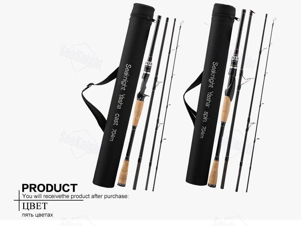 SeaKnight Yasha 704M 2.1M 2.4M 2.7M Lure Fishing Rod Casting Spinning Rod Lure W. 10-30g 12-25LB 4 Sections Pole 65cm Bag Tube