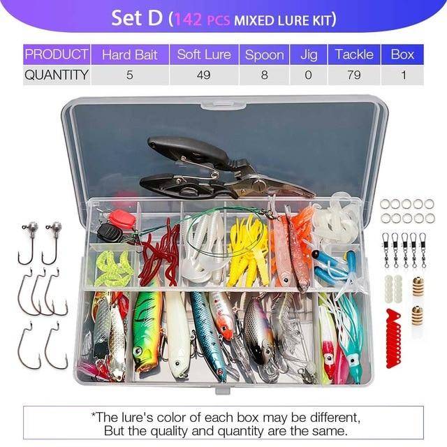 Multi Fishing Lures Set | Mixed Colors ; Soft Lure ; Hard Bait Minnow ; Metal Jig Spoon |