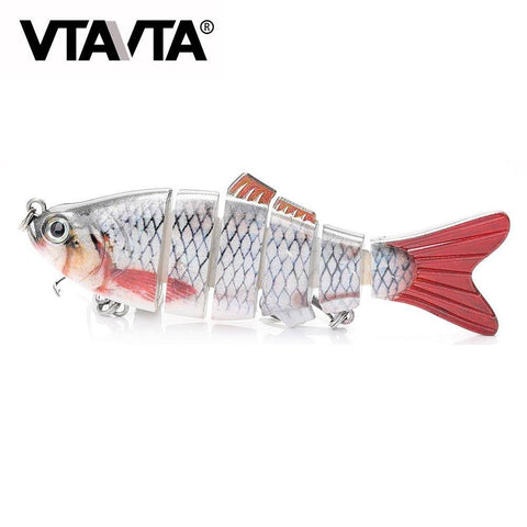 Image of VTAVTA FISHING BASS LURE MULTI JOINTED ARTIFICIAL BAIT SEGMENT LIFELIKE TROUT SWIMBAIT HARD CRANKBAIT TREBLE HOOKS