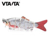 VTAVTA FISHING BASS LURE MULTI JOINTED ARTIFICIAL BAIT SEGMENT LIFELIKE TROUT SWIMBAIT HARD CRANKBAIT TREBLE HOOKS