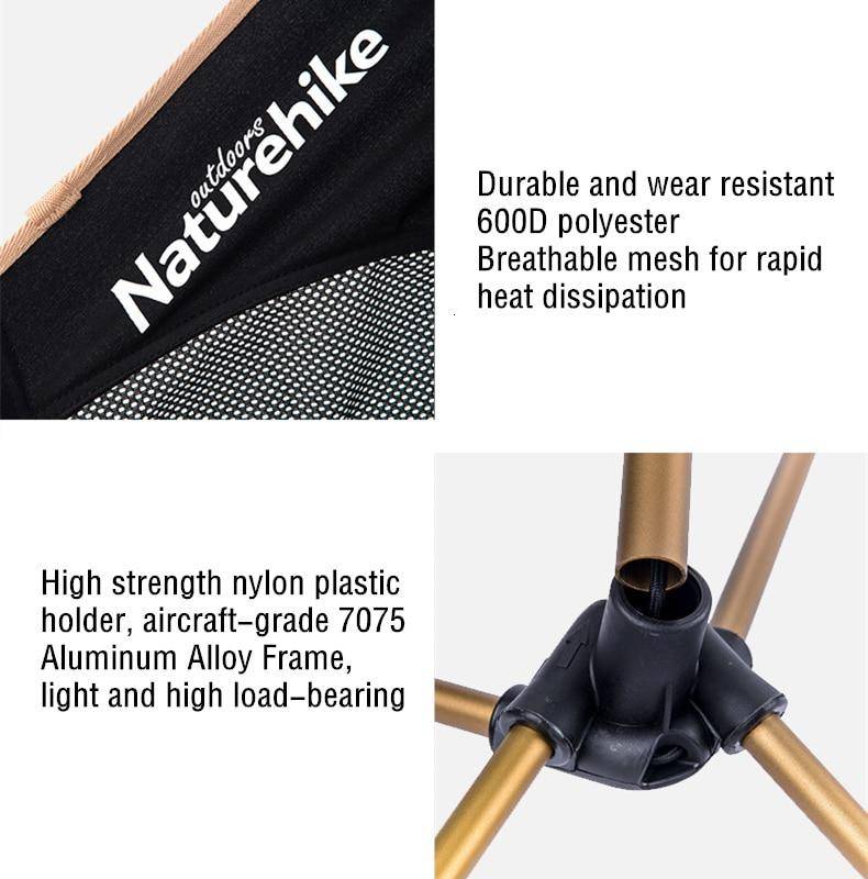Naturehike Ultralight Backpacking Camping Chair |Heavy Duty 300lb(113kg)