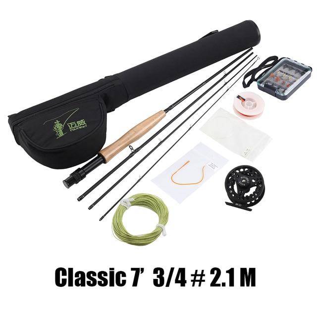 SeaKnight MAXWAY Fly Fishing Set 4 Sections Fly Fishing Rod Reel with Fly Fishing Line Lure Bag Combo River Tackle 7 8 9 10ft