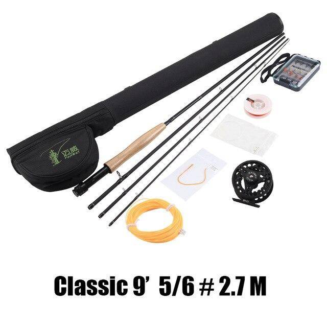 SeaKnight MAXWAY Fly Fishing Set 4 Sections Fly Fishing Rod Reel with Fly Fishing Line Lure Bag Combo River Tackle 7 8 9 10ft
