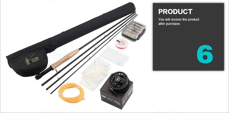SeaKnight Fly Fishing SET Combo 5/6 # 4 segments 2.7M Fly Fishing Rod + Full Metal Reel + Rod Bag  + Fly Lures + Box + Lines