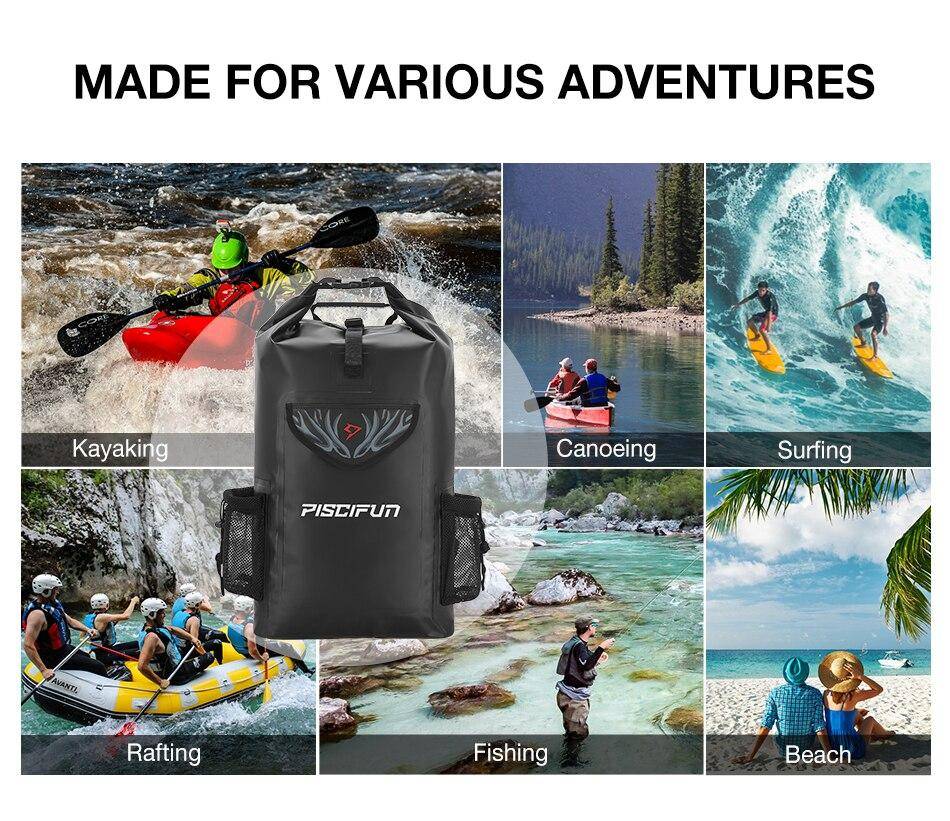 Piscifun Wrapper Dry Backpack Bag with Waterproof Phone Case