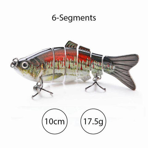 Image of TREHOOK Sinking Wobblers Fishing Lures 10cm 17.5g 6 Multi Jointed Swimbait Hard Artificial Bait Pike/Bass Fishing Lure Crankbait