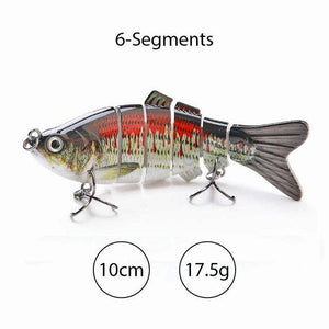 TREHOOK Sinking Wobblers Fishing Lures 10cm 17.5g 6 Multi Jointed Swimbait Hard Artificial Bait Pike/Bass Fishing Lure Crankbait