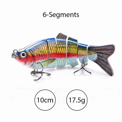 Image of TREHOOK Sinking Wobblers Fishing Lures 10cm 17.5g 6 Multi Jointed Swimbait Hard Artificial Bait Pike/Bass Fishing Lure Crankbait