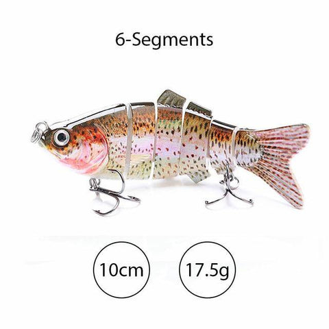 Image of TREHOOK Sinking Wobblers Fishing Lures 10cm 17.5g 6 Multi Jointed Swimbait Hard Artificial Bait Pike/Bass Fishing Lure Crankbait