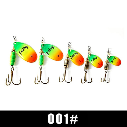 Image of FISH KING Spinner Bait 1pc 3.2g 4.3g 6.1g 9.6g 13.6g Fishing Lure Bass Hard Baits Spoon With Treble Hook Tackle High Quality