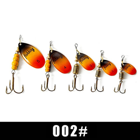 Image of FISH KING Spinner Bait 1pc 3.2g 4.3g 6.1g 9.6g 13.6g Fishing Lure Bass Hard Baits Spoon With Treble Hook Tackle High Quality