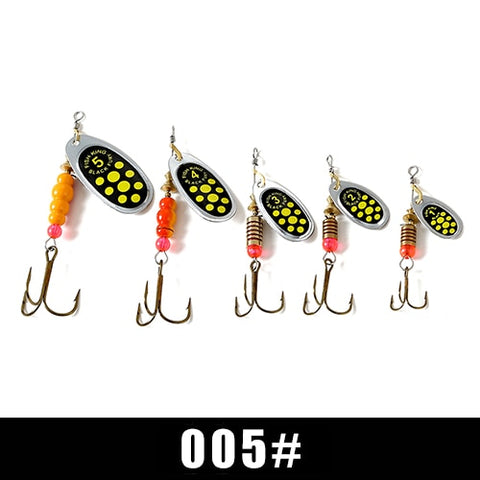 Image of FISH KING Spinner Bait 1pc 3.2g 4.3g 6.1g 9.6g 13.6g Fishing Lure Bass Hard Baits Spoon With Treble Hook Tackle High Quality