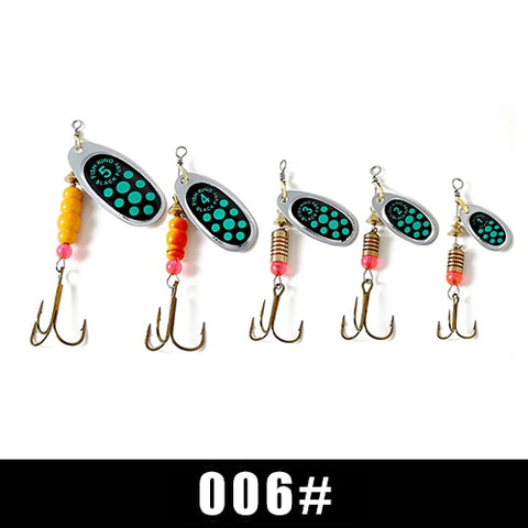 Image of FISH KING Spinner Bait 1pc 3.2g 4.3g 6.1g 9.6g 13.6g Fishing Lure Bass Hard Baits Spoon With Treble Hook Tackle High Quality