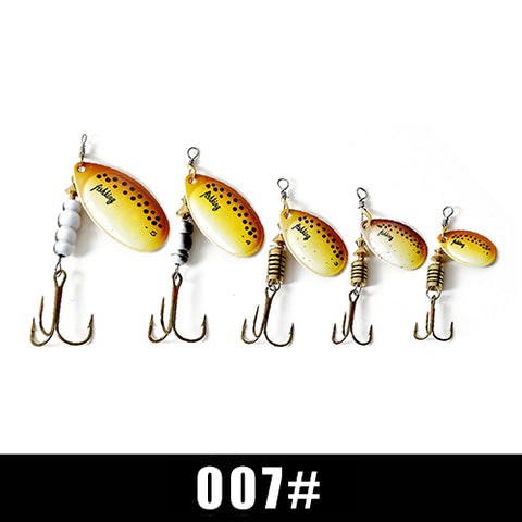 Image of FISH KING Spinner Bait 1pc 3.2g 4.3g 6.1g 9.6g 13.6g Fishing Lure Bass Hard Baits Spoon With Treble Hook Tackle High Quality