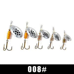 FISH KING Spinner Bait 1pc 3.2g 4.3g 6.1g 9.6g 13.6g Fishing Lure Bass Hard Baits Spoon With Treble Hook Tackle High Quality