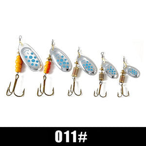 FISH KING Spinner Bait 1pc 3.2g 4.3g 6.1g 9.6g 13.6g Fishing Lure Bass Hard Baits Spoon With Treble Hook Tackle High Quality