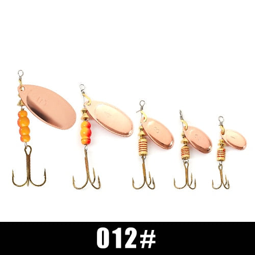 FISH KING Spinner Bait 1pc 3.2g 4.3g 6.1g 9.6g 13.6g Fishing Lure Bass Hard Baits Spoon With Treble Hook Tackle High Quality
