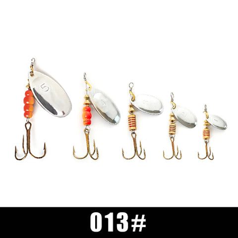 Image of FISH KING Spinner Bait 1pc 3.2g 4.3g 6.1g 9.6g 13.6g Fishing Lure Bass Hard Baits Spoon With Treble Hook Tackle High Quality